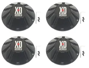 Set (4pcs) KMC XD Series Gloss Black Wheel Center Cap 8. 5" for 18x9" 20x9" XD806 Bomb Rim