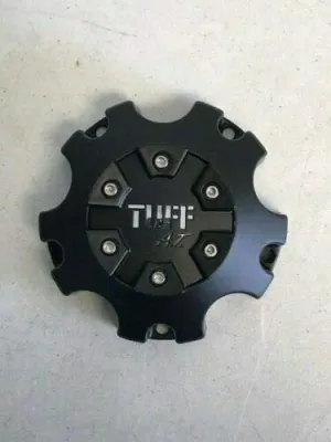 TUFF Matte Black/Chrome Logo 5 Lug Wheel Center Cap C611907-1CAP
